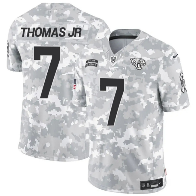 Men's Jacksonville Jaguars #7 Brian Thomas Jr. Arctic Camo 2024 F.U.S.E. Salute to Service Limited Football Stitched Jersey